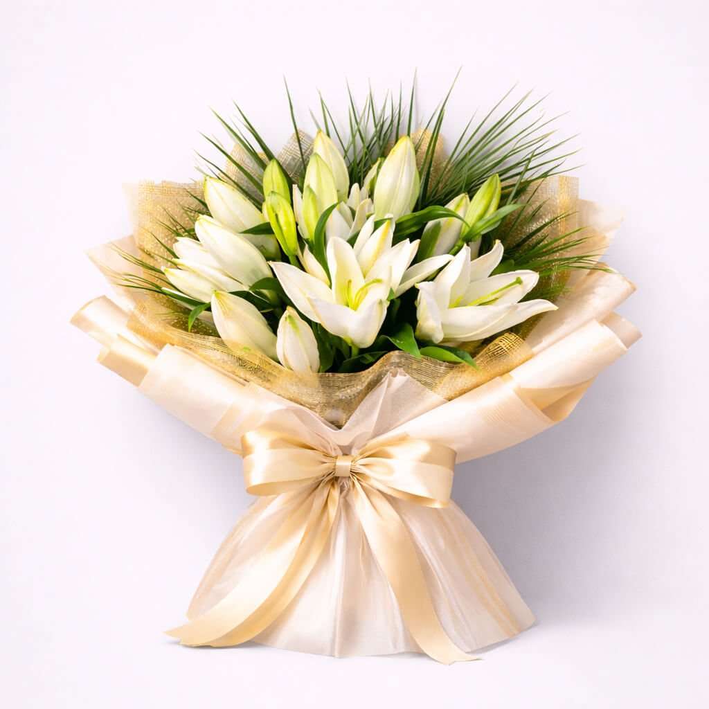Beyaz Lilyum Buketi - Görsel 2