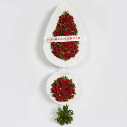 Kırmızı Gerberalar Çift Katlı Çelenk
