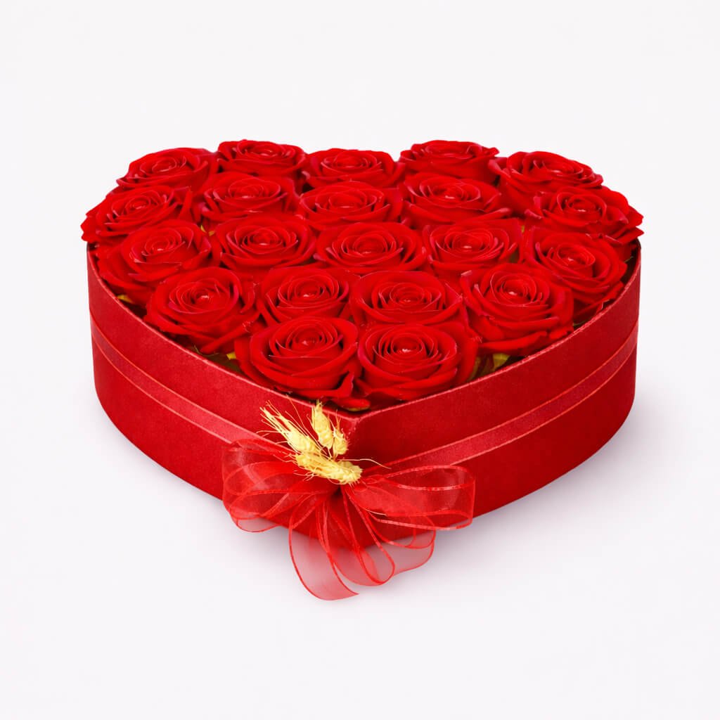 Kalpli Kutuda 21'li Kırmızı Gül - Görsel 2